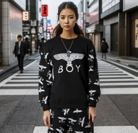 BOY LONDON  |Unisex Studded Street Style U-Neck Long Sleeves Cotton