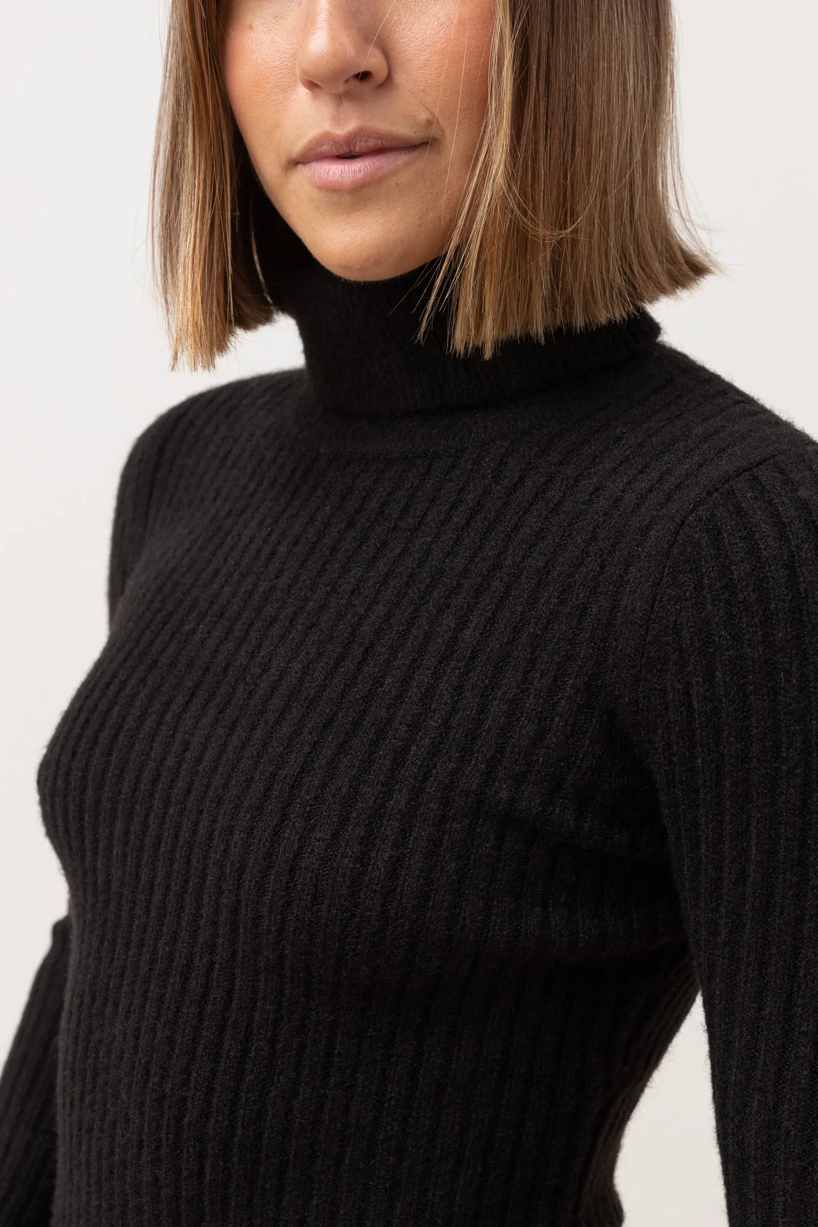 Brooklyn Roll Neck Knit Black