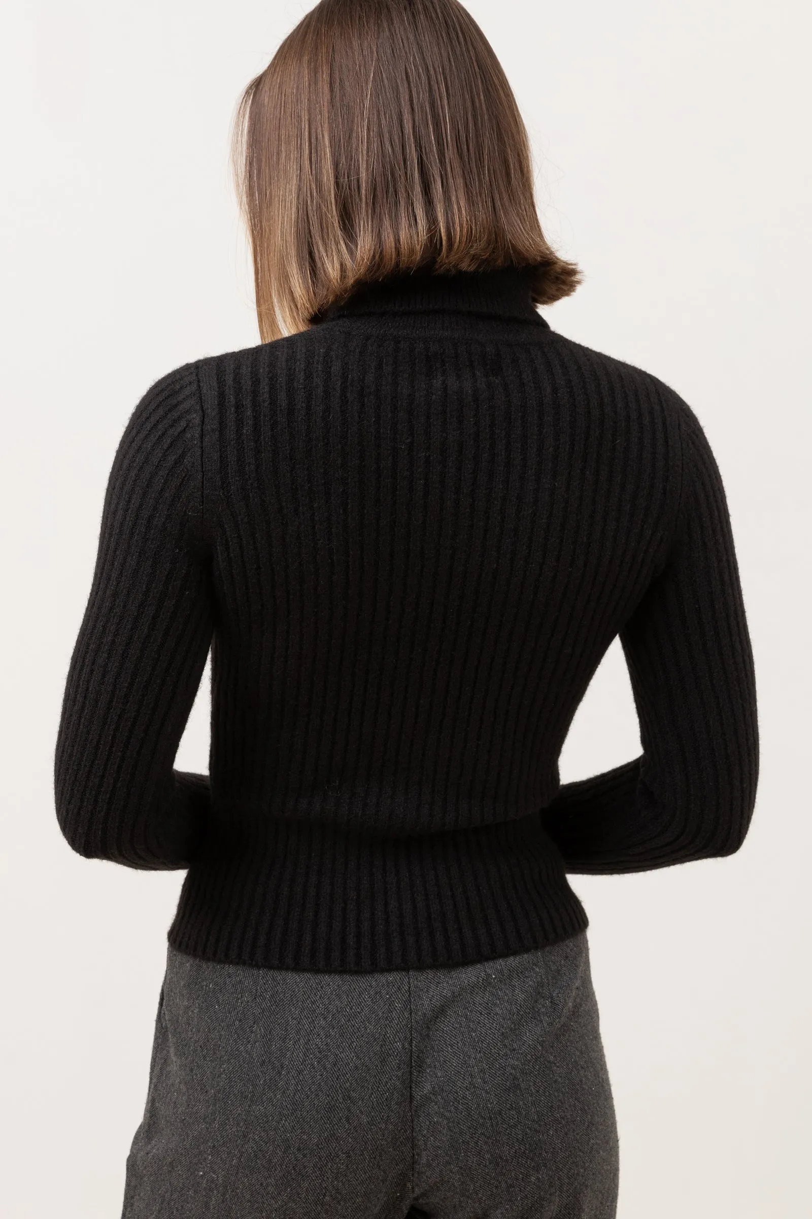 Brooklyn Roll Neck Knit Black