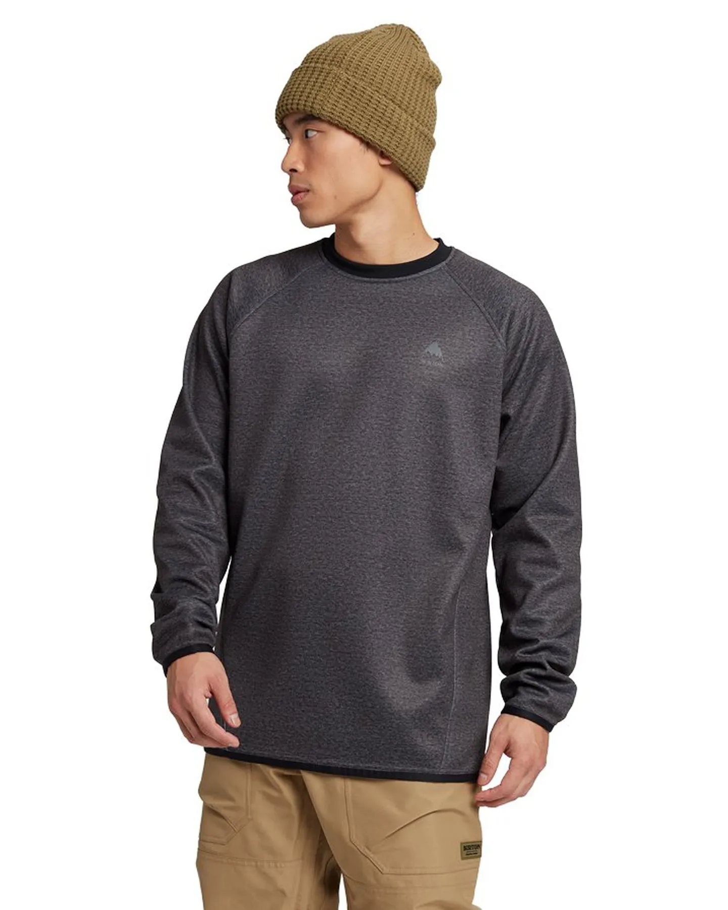 Burton Men's Crown Weatherproof Pullover Crewneck Fleece - True Black Heather