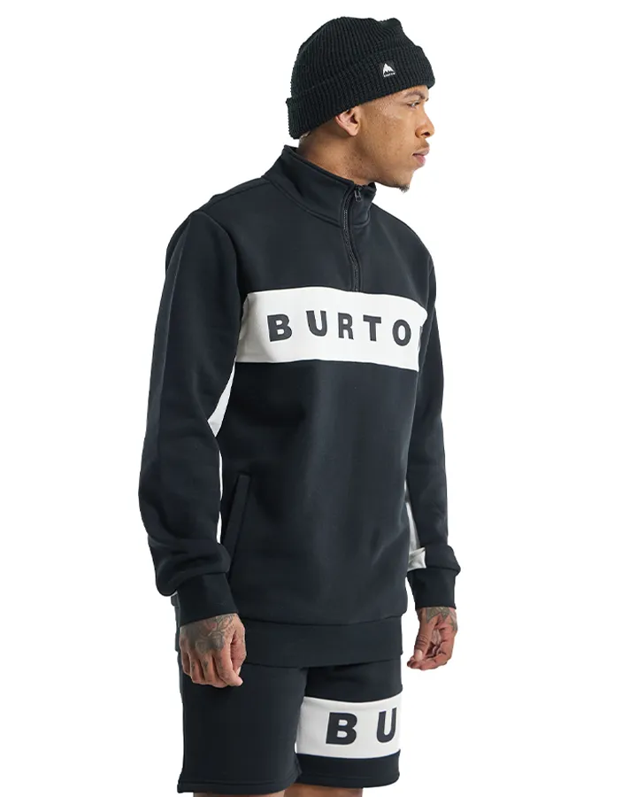 Burton Mens Lowball Quarter-Zip Fleece - True Black