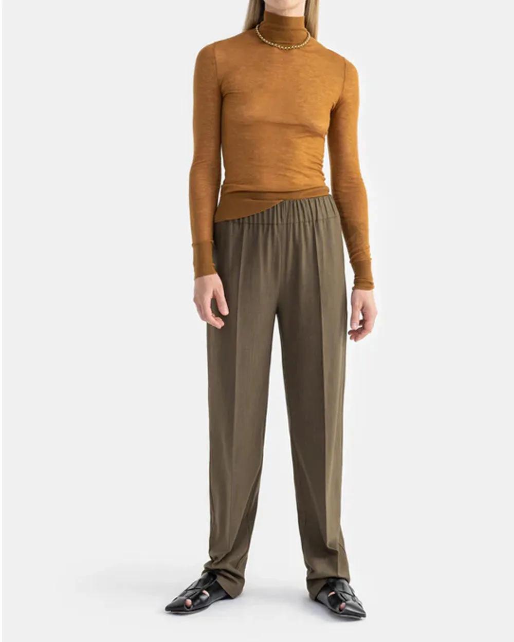 Camel Eriq Cashmere Turtleneck