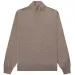 Canali Merino Wool Mock Turtleneck 1/4 Zip Knit Taupe