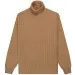 Canali Mixed Wool Jacquard Motif Turtleneck Camel