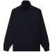 Canali Mixed Wool Jacquard Motif Turtleneck Navy