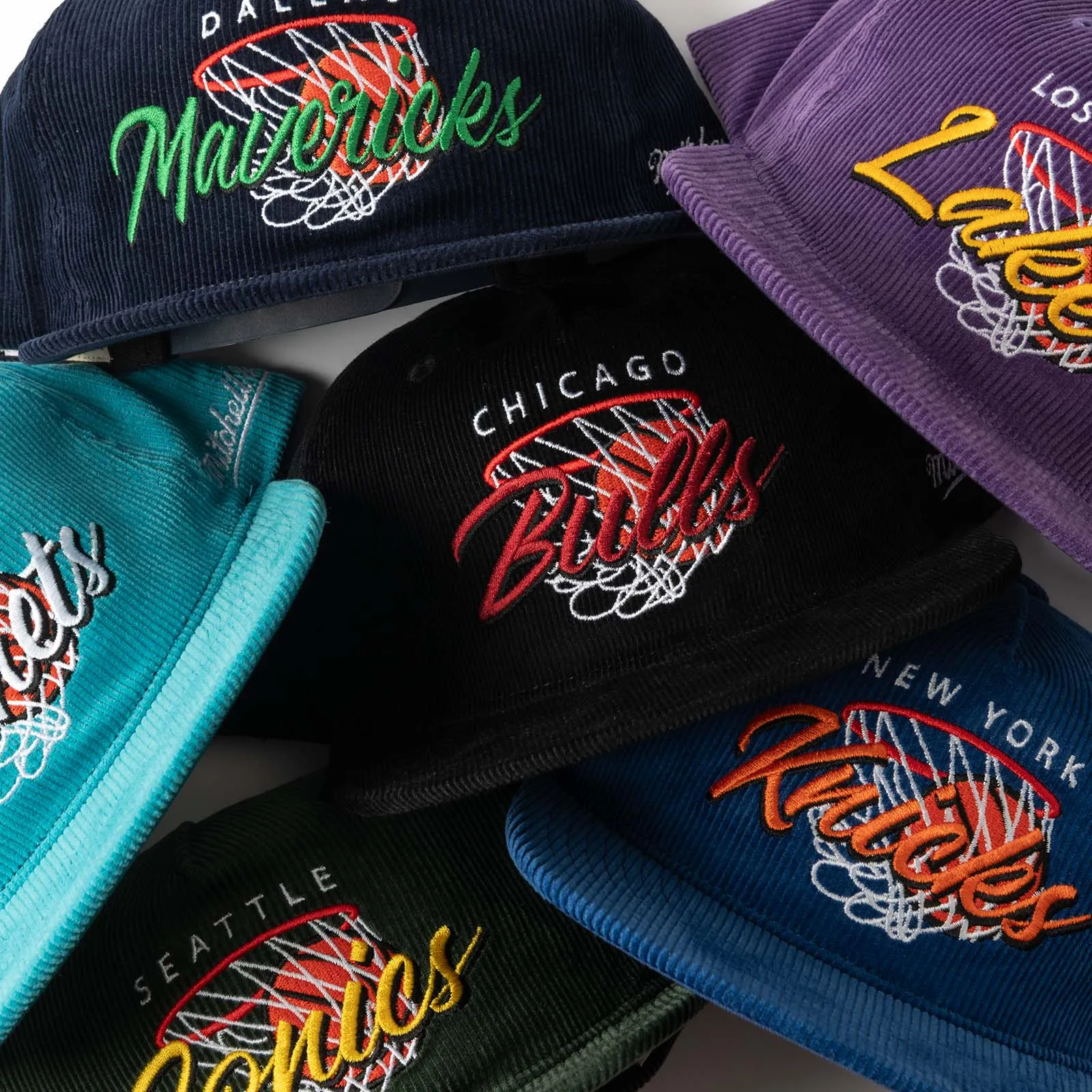 Charlotte Hornets Nothing But Net Corduroy Deadstock Snapback - Teal