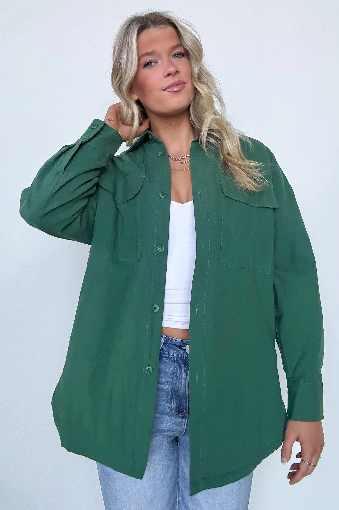 Confident Persona Oversized Button Down Shacket