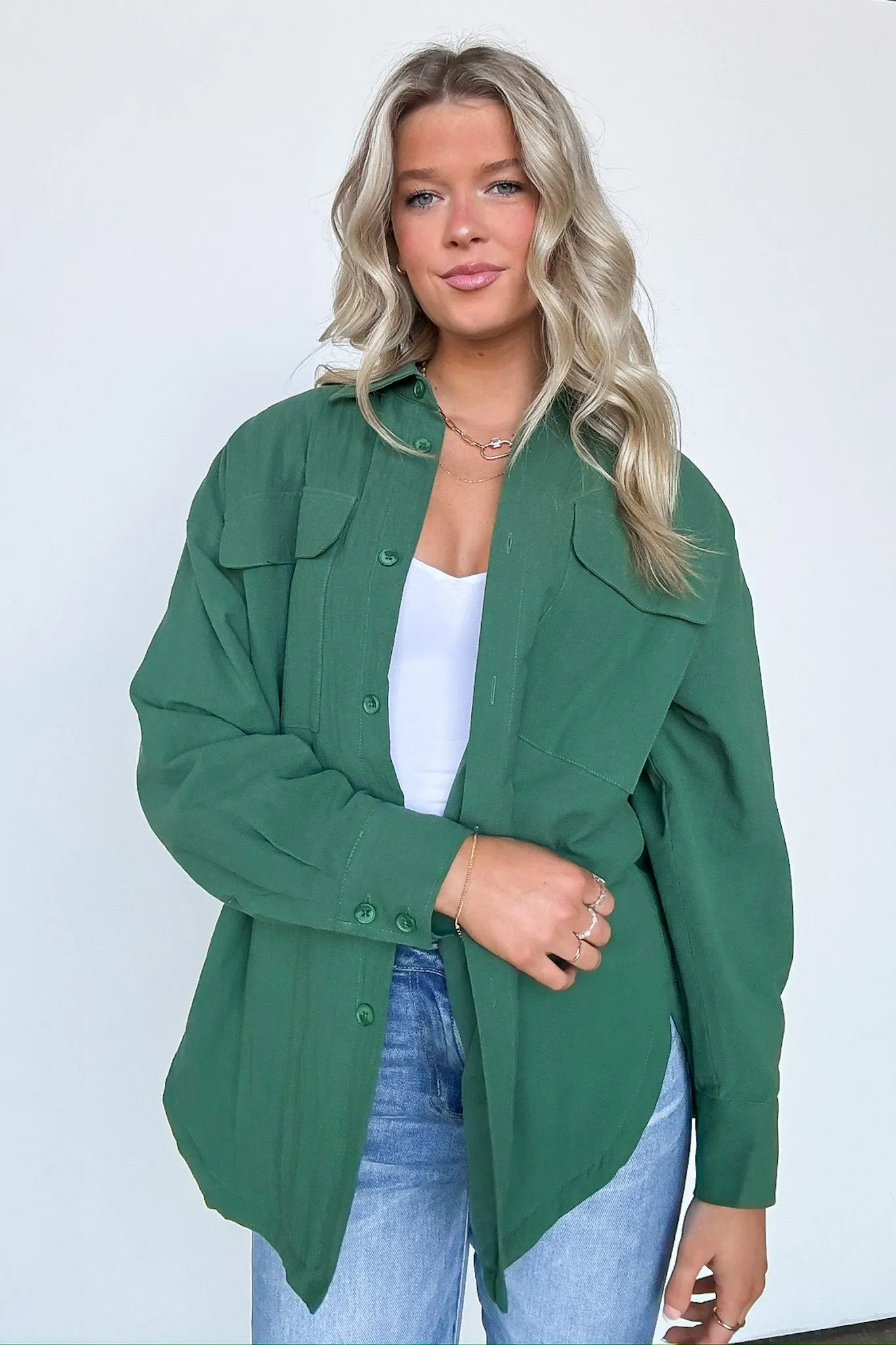 Confident Persona Oversized Button Down Shacket