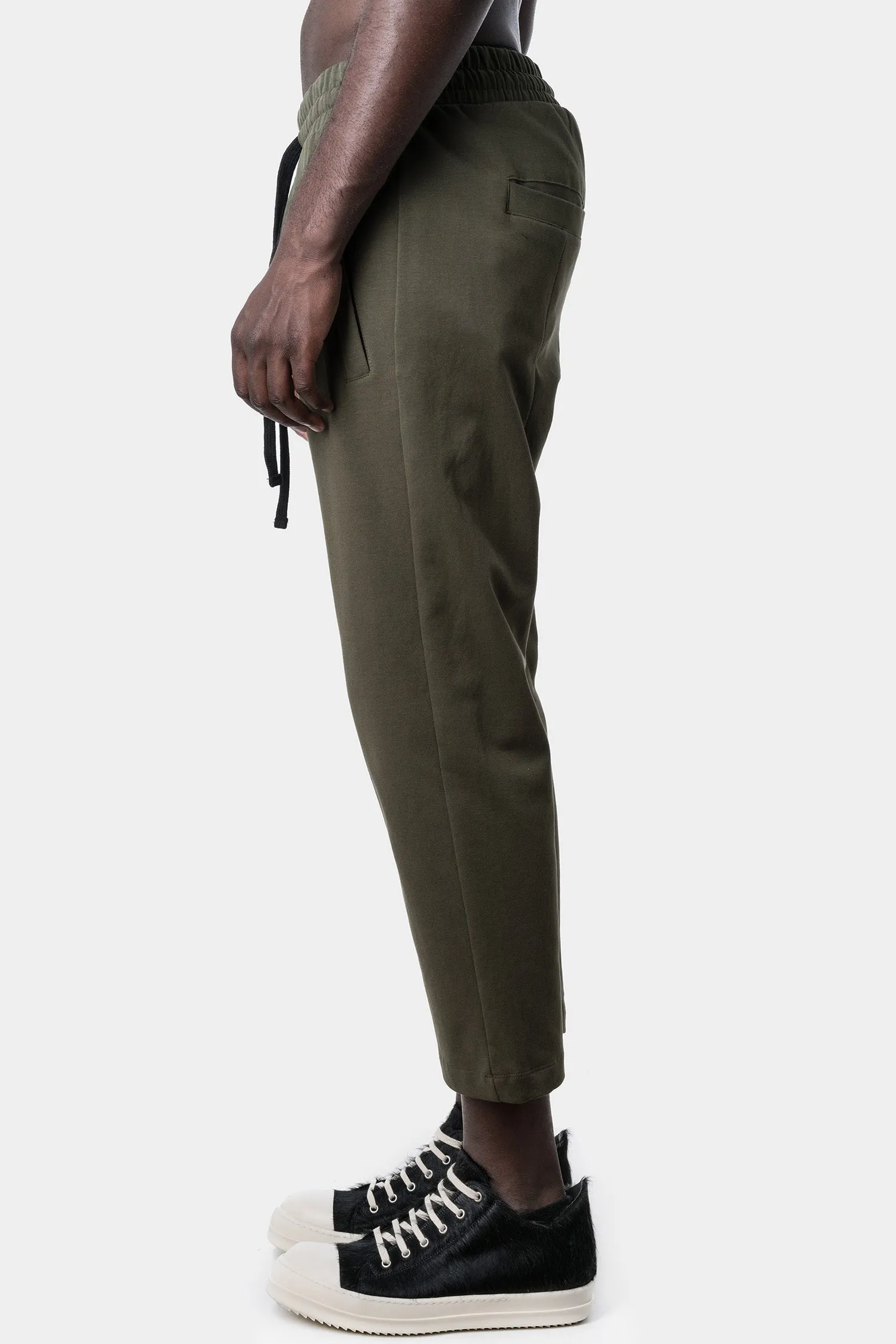 Cropped cotton trousers, Green