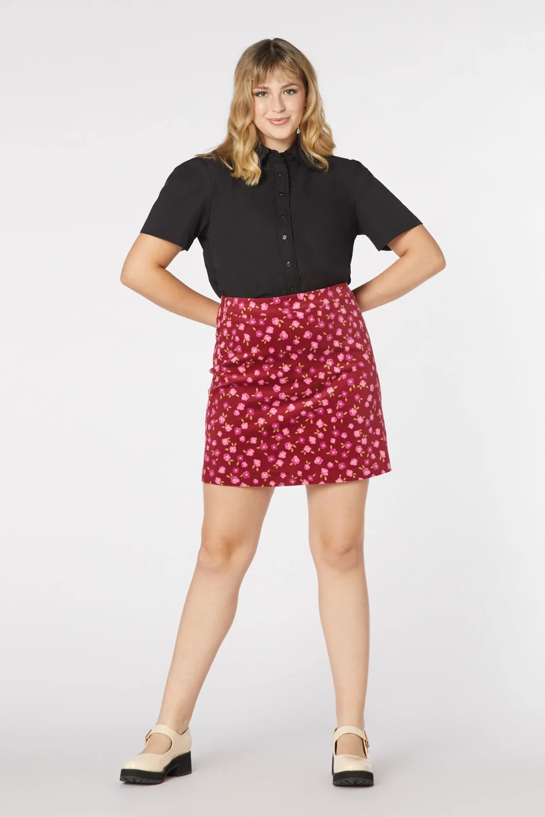 Danielle Ditsy Cord Skirt