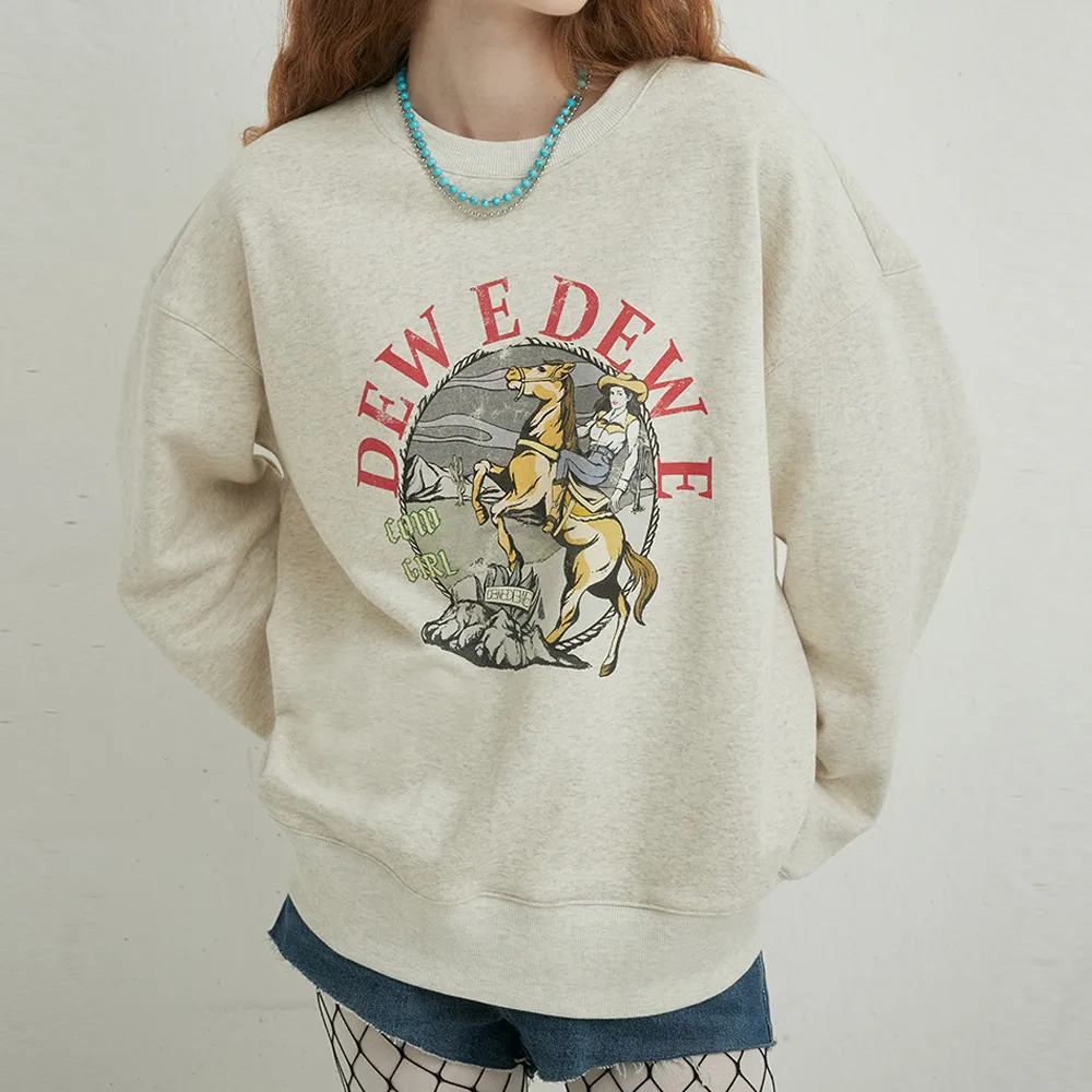 DEW E DEW E  |Unisex Street Style Long Sleeves Cotton Oversized Logo