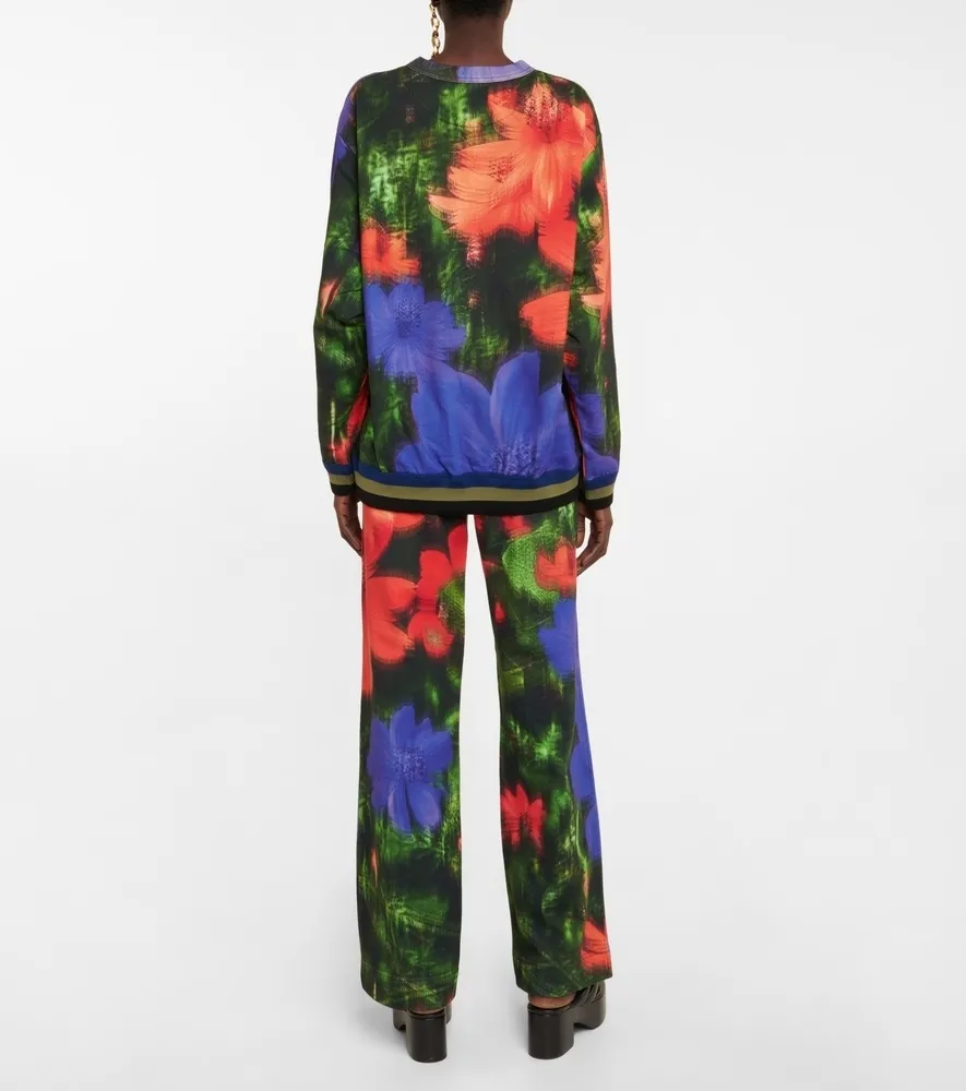 Dries Van Noten  |Crew Neck Flower Patterns Street Style Long Sleeves Cotton