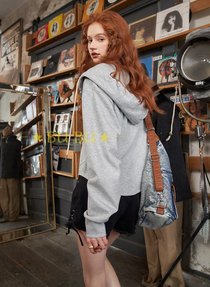 ELF SACK  |Blended Fabrics Street Style Long Sleeves Plain Cotton