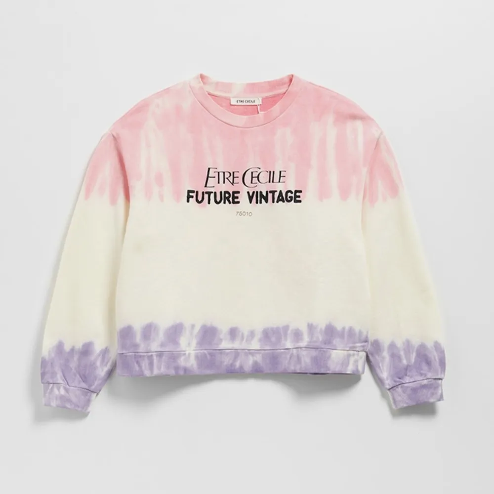 Etre Cecile  |Street Style U-Neck Long Sleeves Plain Cotton Oversized Logo