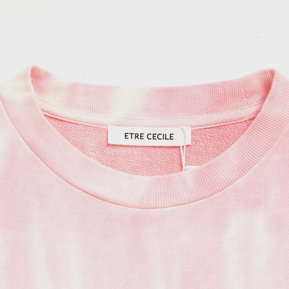 Etre Cecile  |Street Style U-Neck Long Sleeves Plain Cotton Oversized Logo