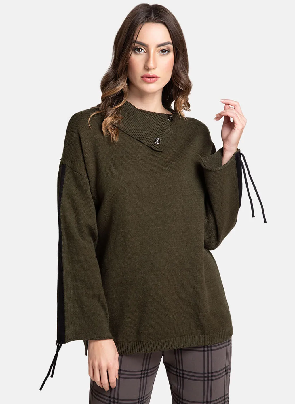 Fold Over Neck Pullover