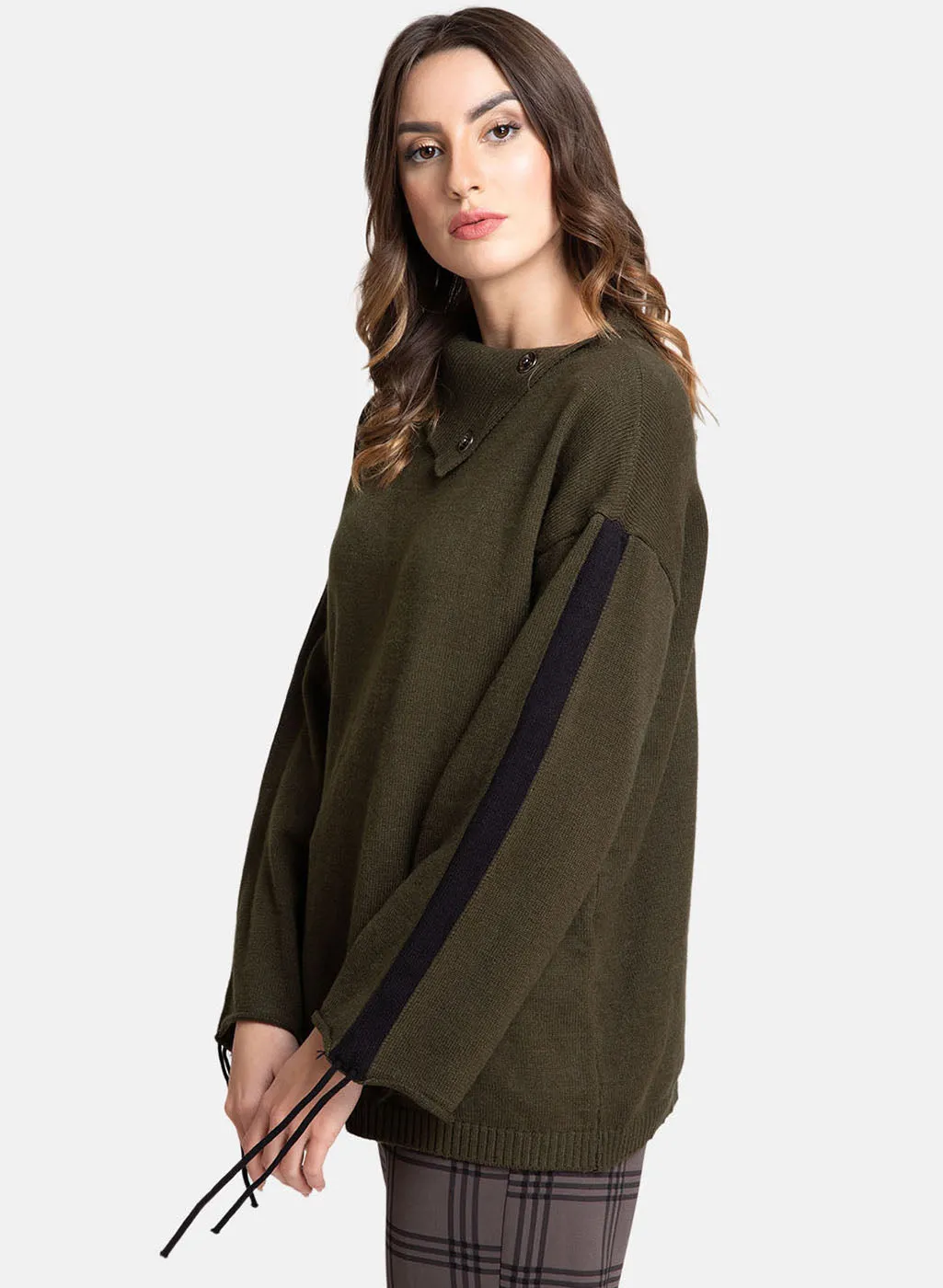 Fold Over Neck Pullover