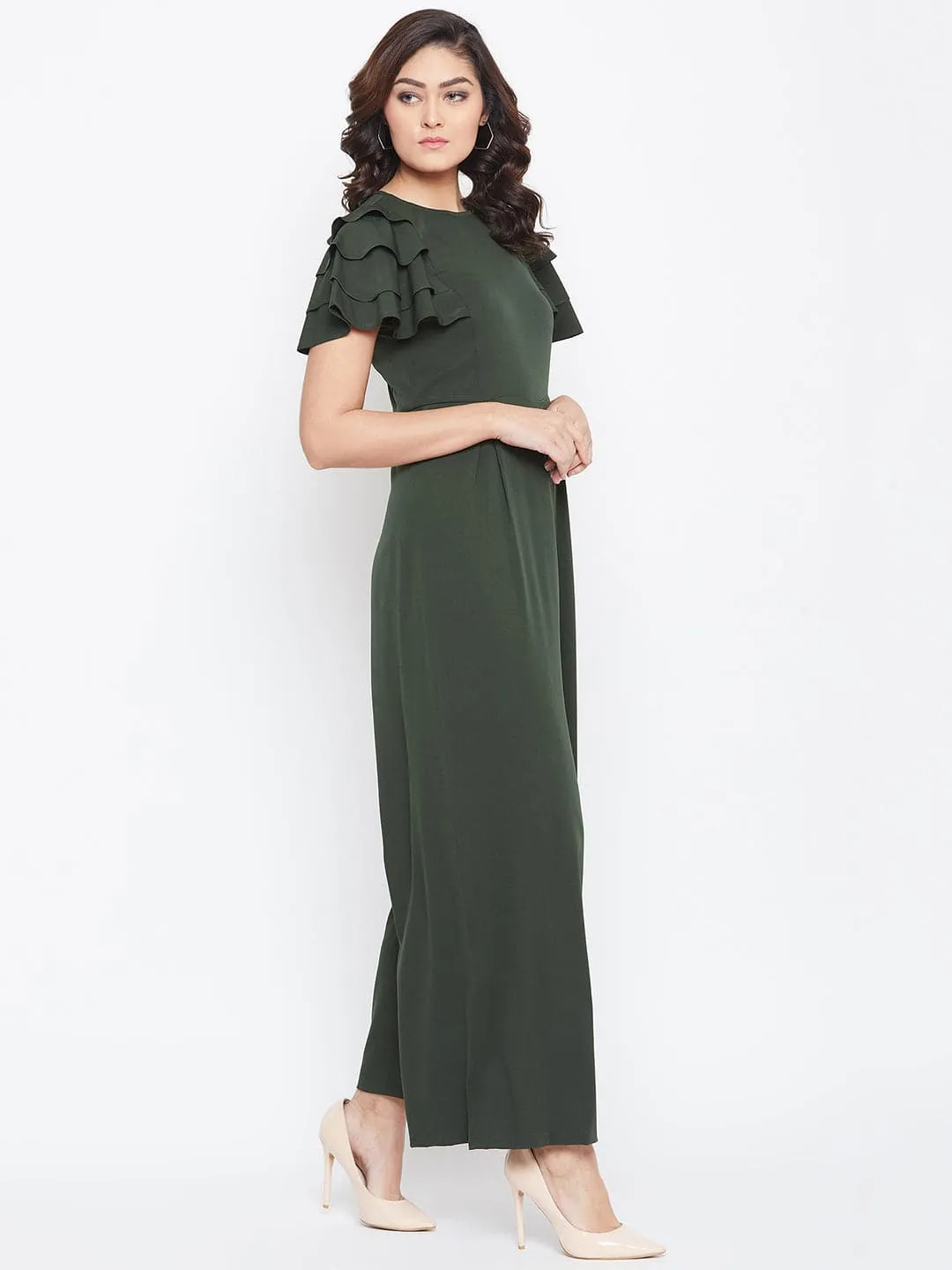 Full Length Ruffled Sleeve Jumpsuit