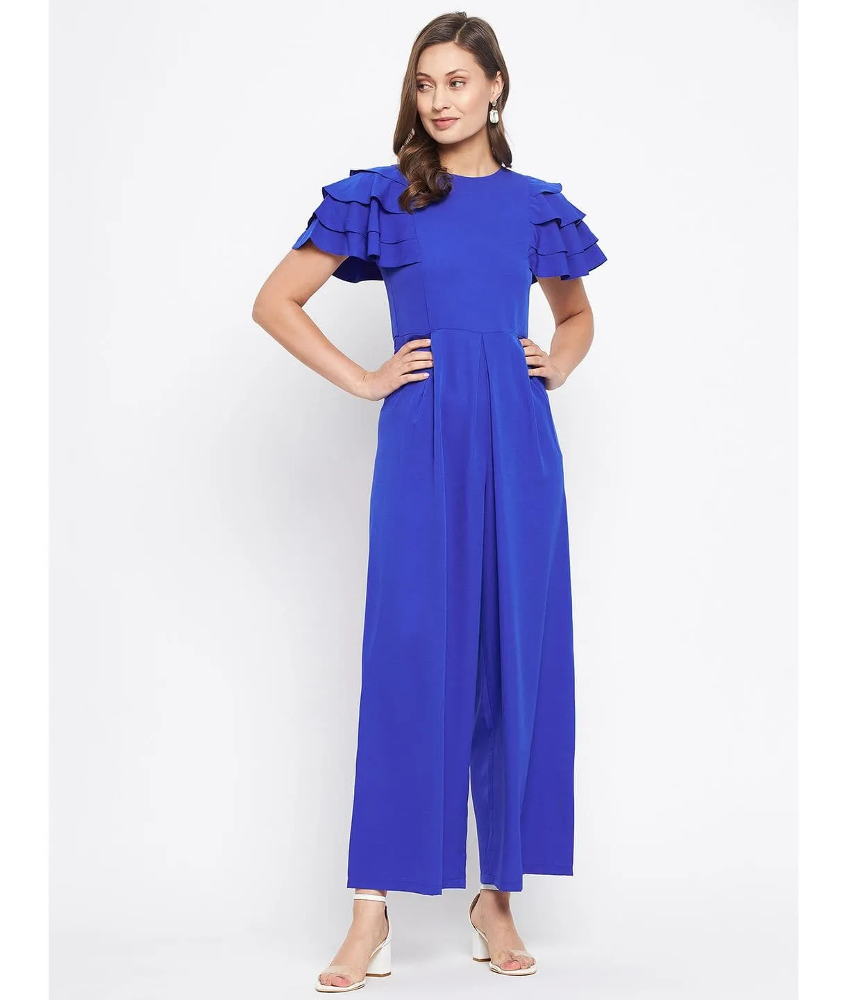 Full Length Ruffled Sleeve Jumpsuit