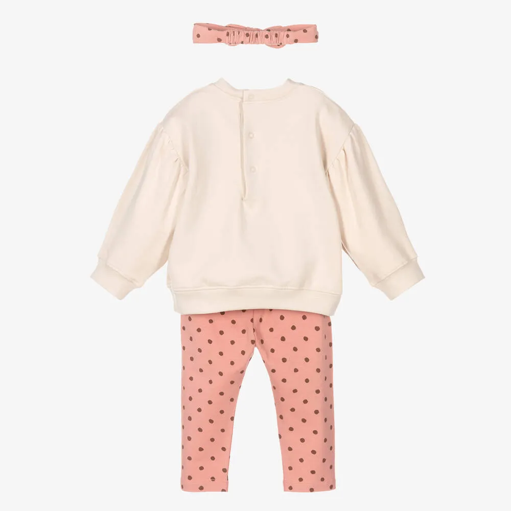 Girls Beige Leggings Set