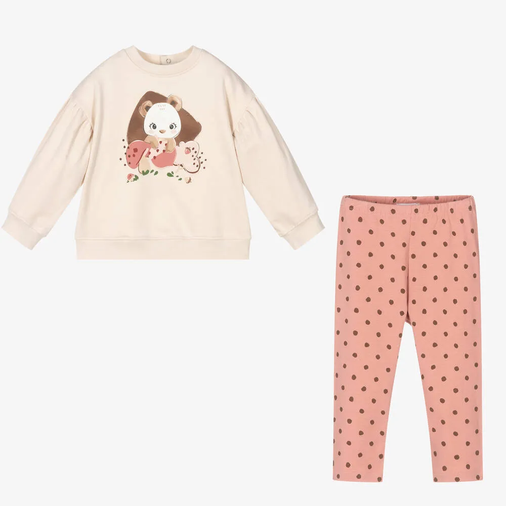 Girls Beige Leggings Set