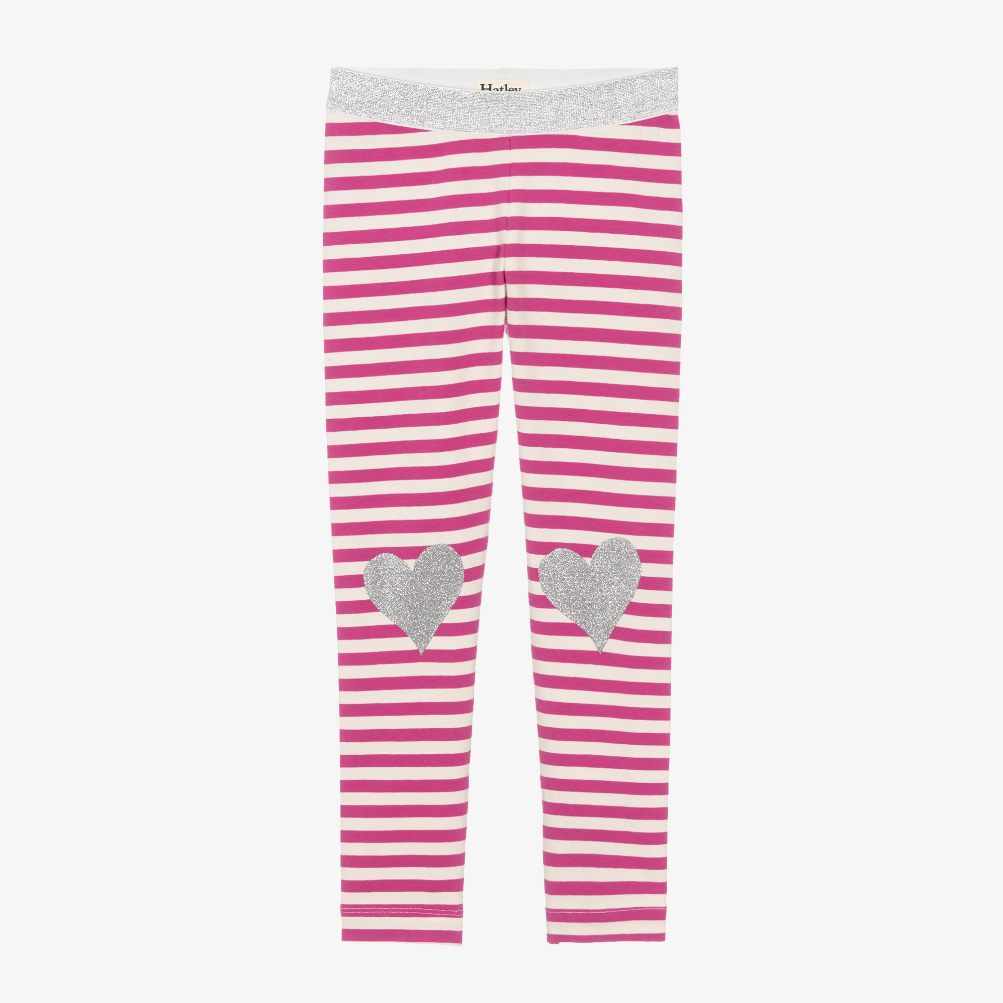 Girls Pink Stripe Leggings