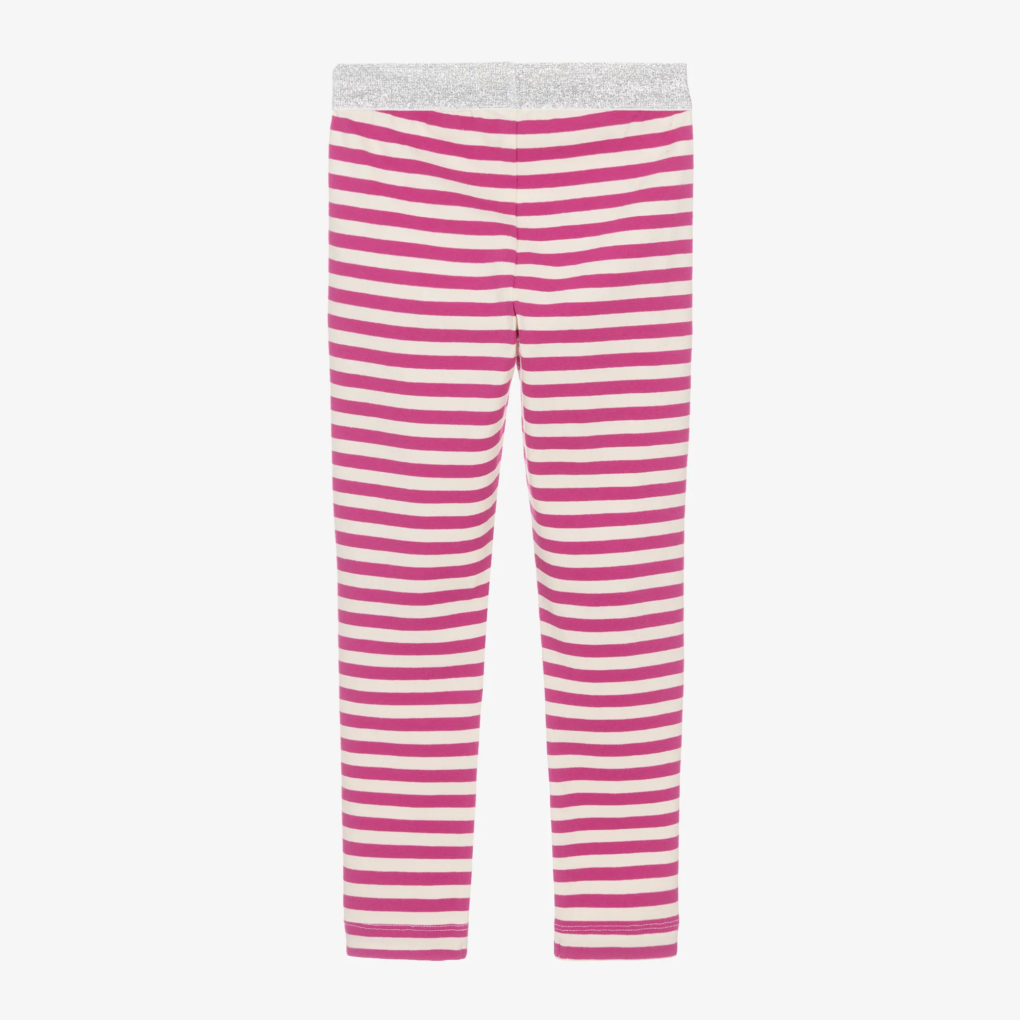 Girls Pink Stripe Leggings