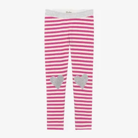 Girls Pink Stripe Leggings