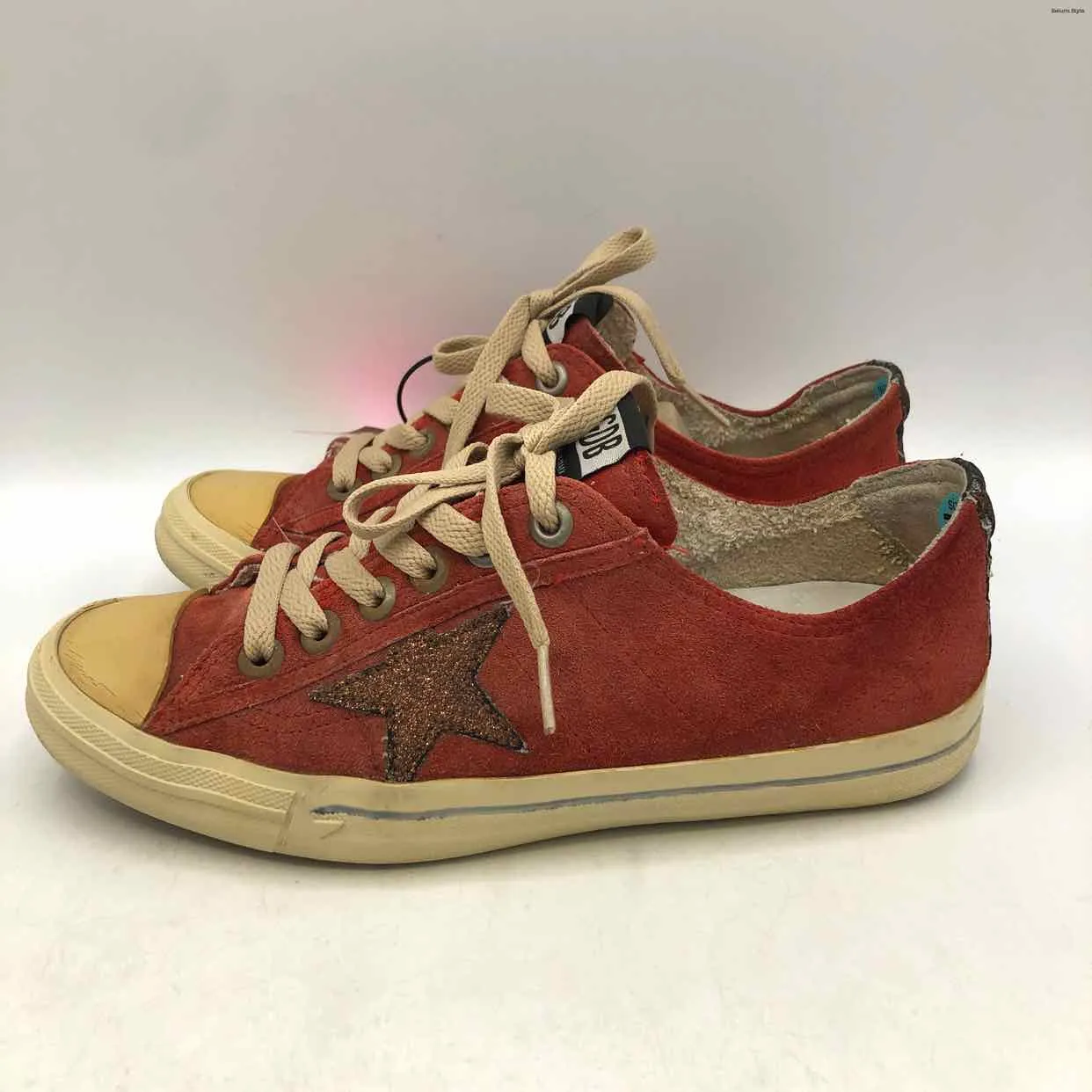 GOLDEN GOOSE Red Beige Multi Sneaker Shoe Size 38 US: 7-1/2 Shoes