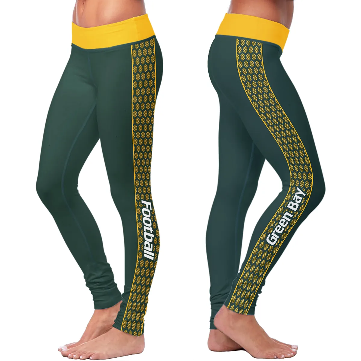 Green Bay Sports Honeycomb Stripe Leggings