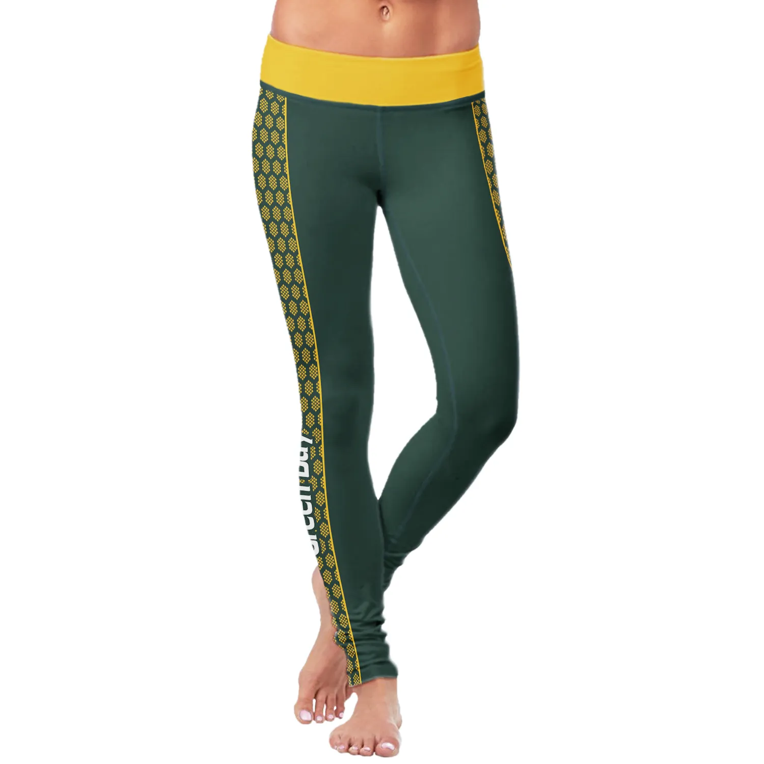 Green Bay Sports Honeycomb Stripe Leggings