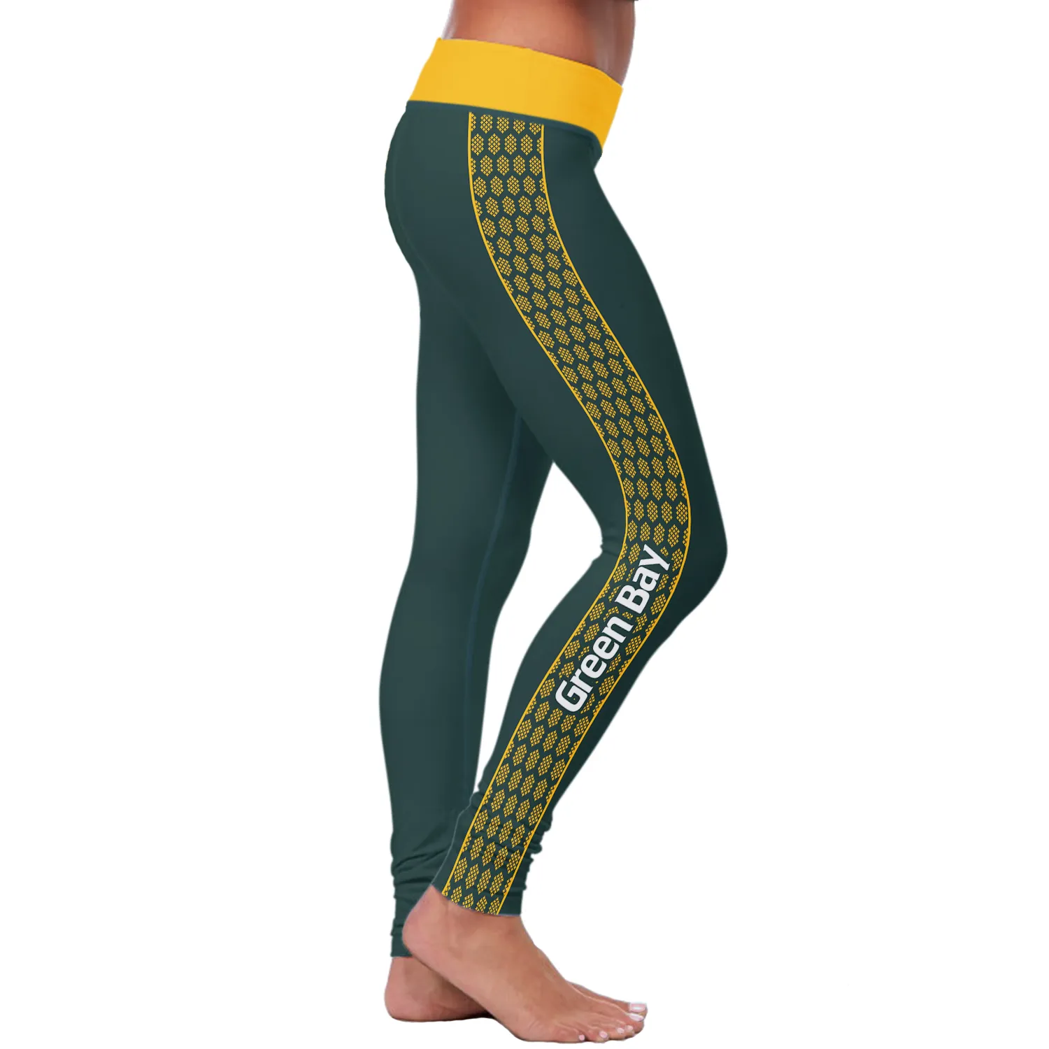 Green Bay Sports Honeycomb Stripe Leggings