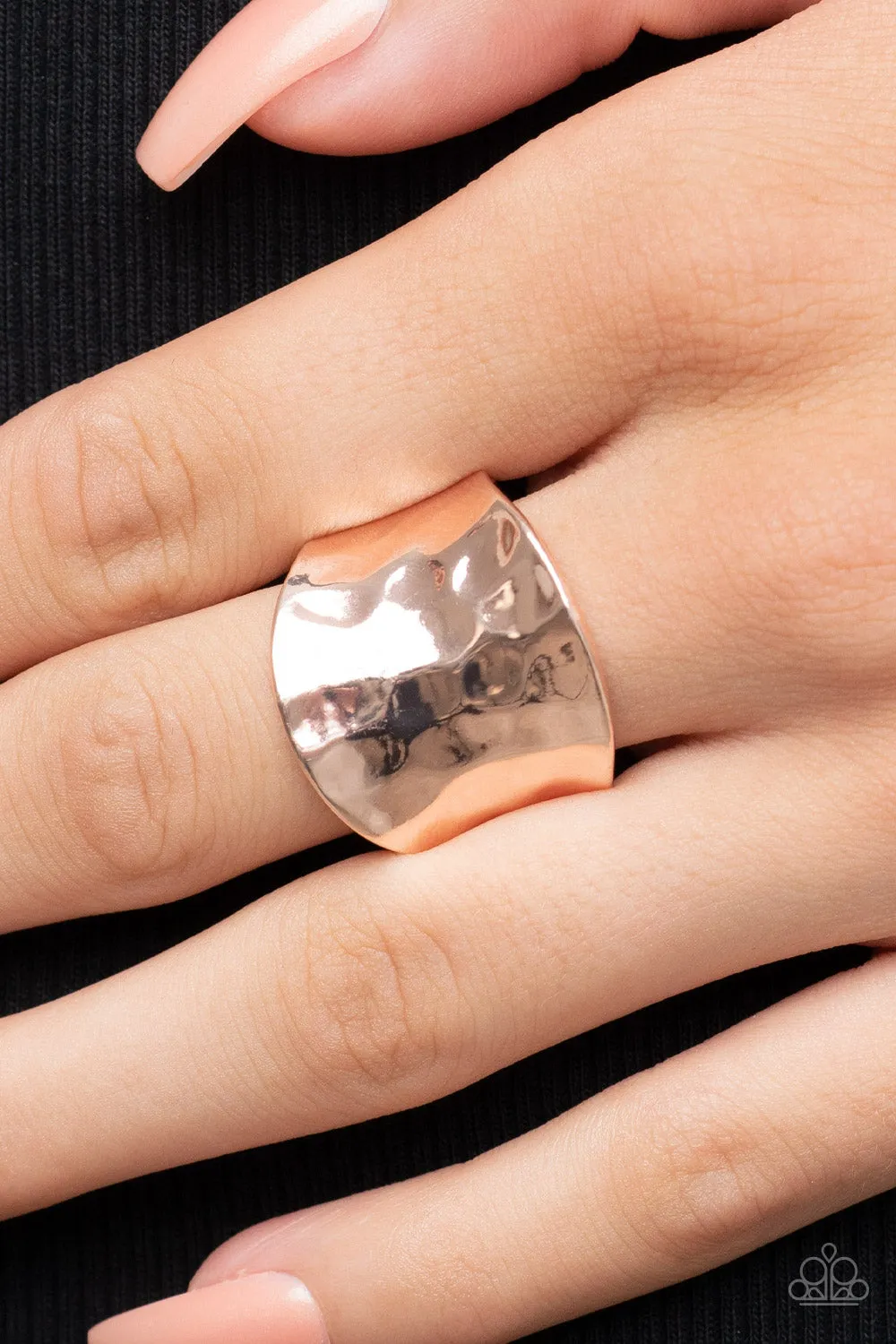 Hammer Down - Rose Gold ~ Paparazzi Ring