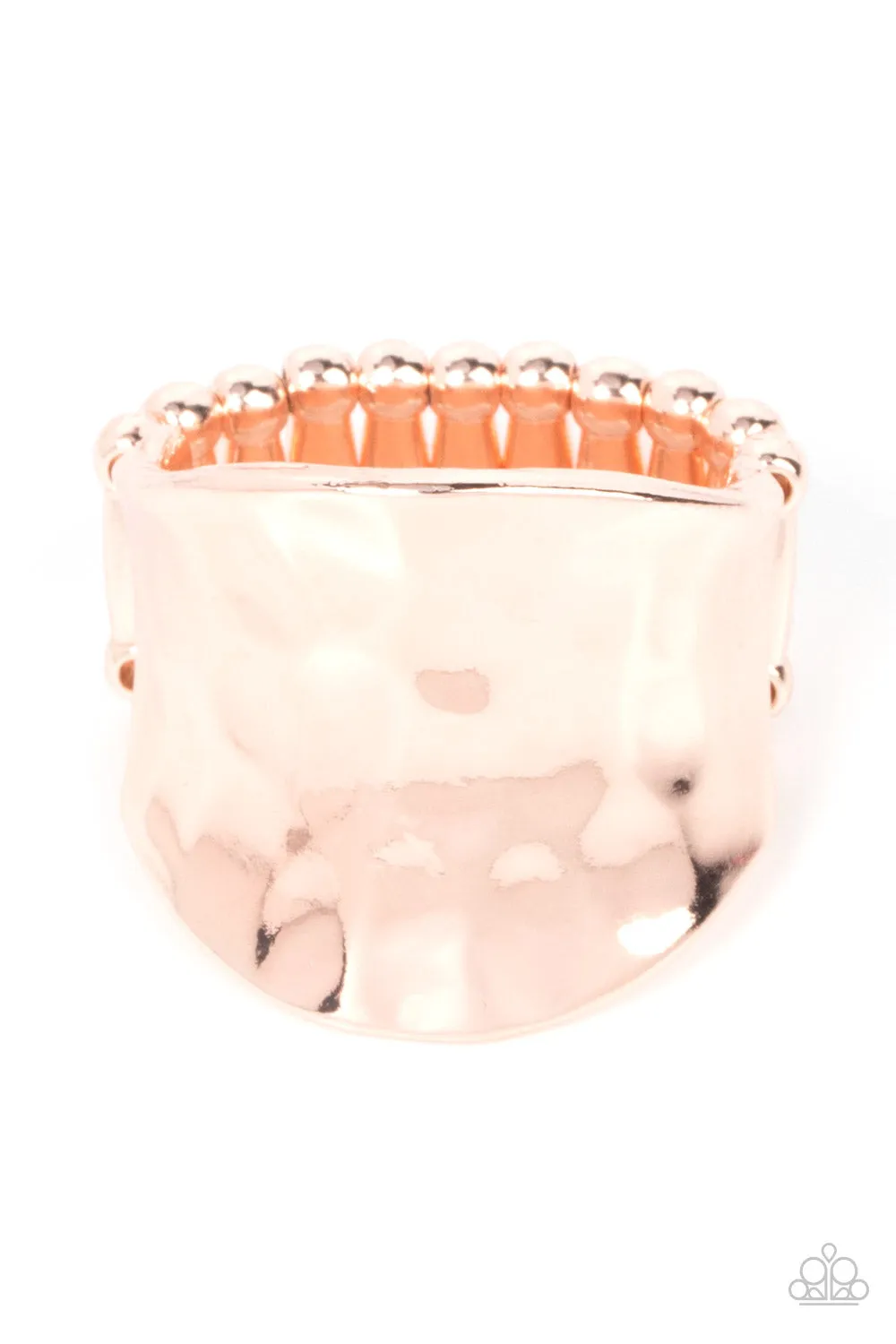 Hammer Down - Rose Gold ~ Paparazzi Ring