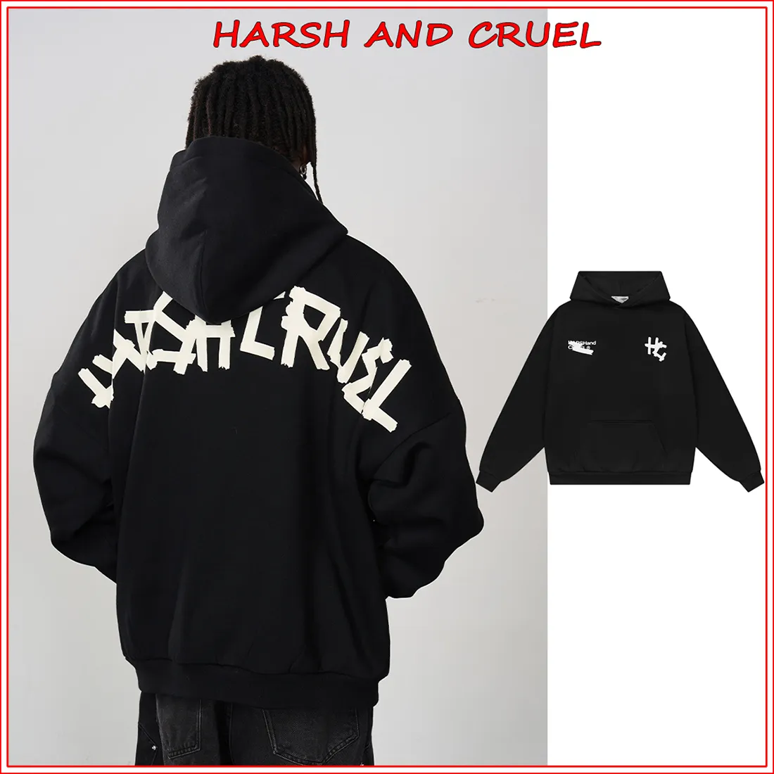 HARSH AND CRUEL  |Unisex Blended Fabrics Street Style Long Sleeves Cotton