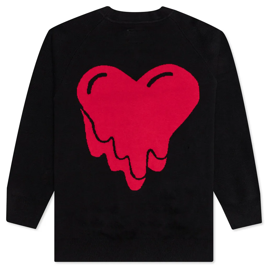 Heart Cardigan - Black