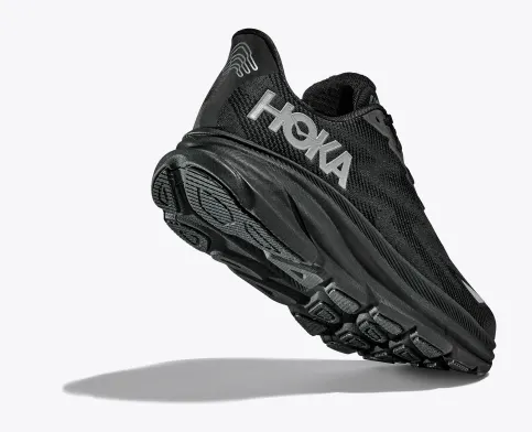 Hoka Women’s Clifton 9 GTX Waterproof Athletic Shoes-Black/Black