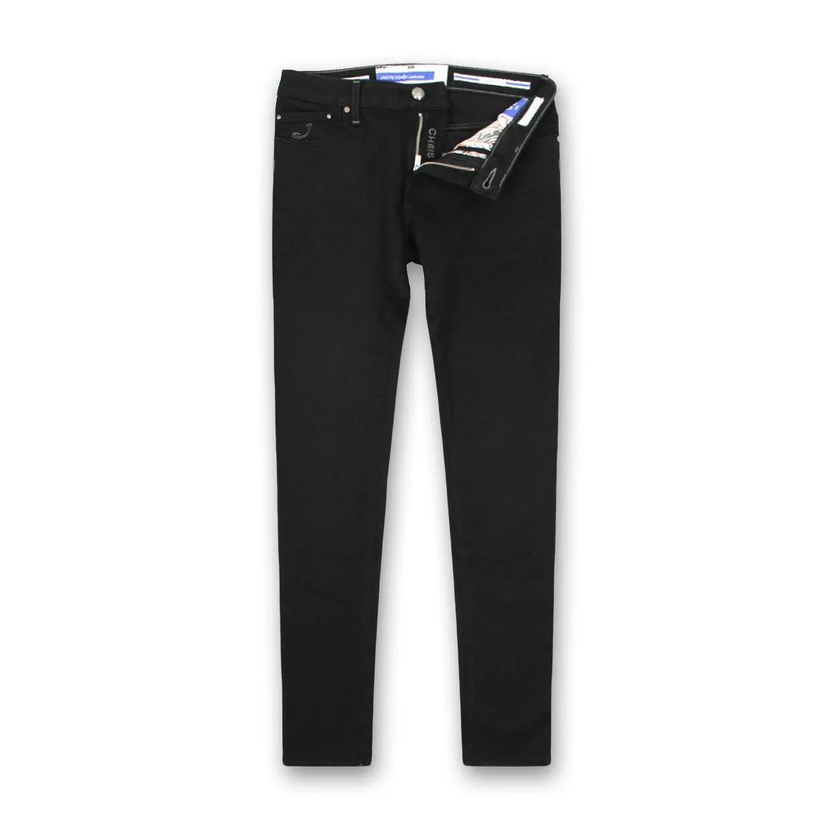 Jacob Cohen - M13 Chris Skinny Fit Black Jeans with Black Badge