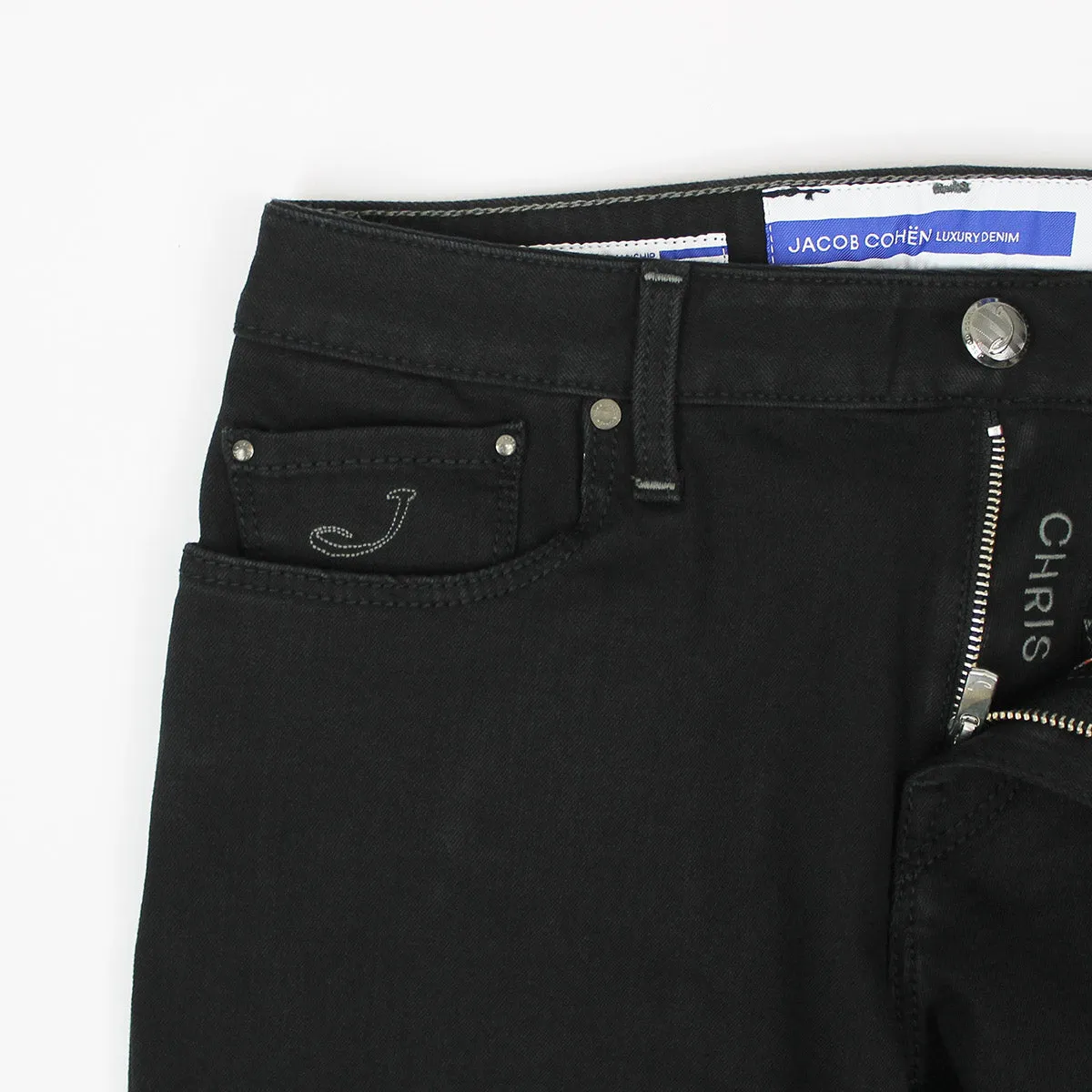 Jacob Cohen - M13 Chris Skinny Fit Black Jeans with Black Badge