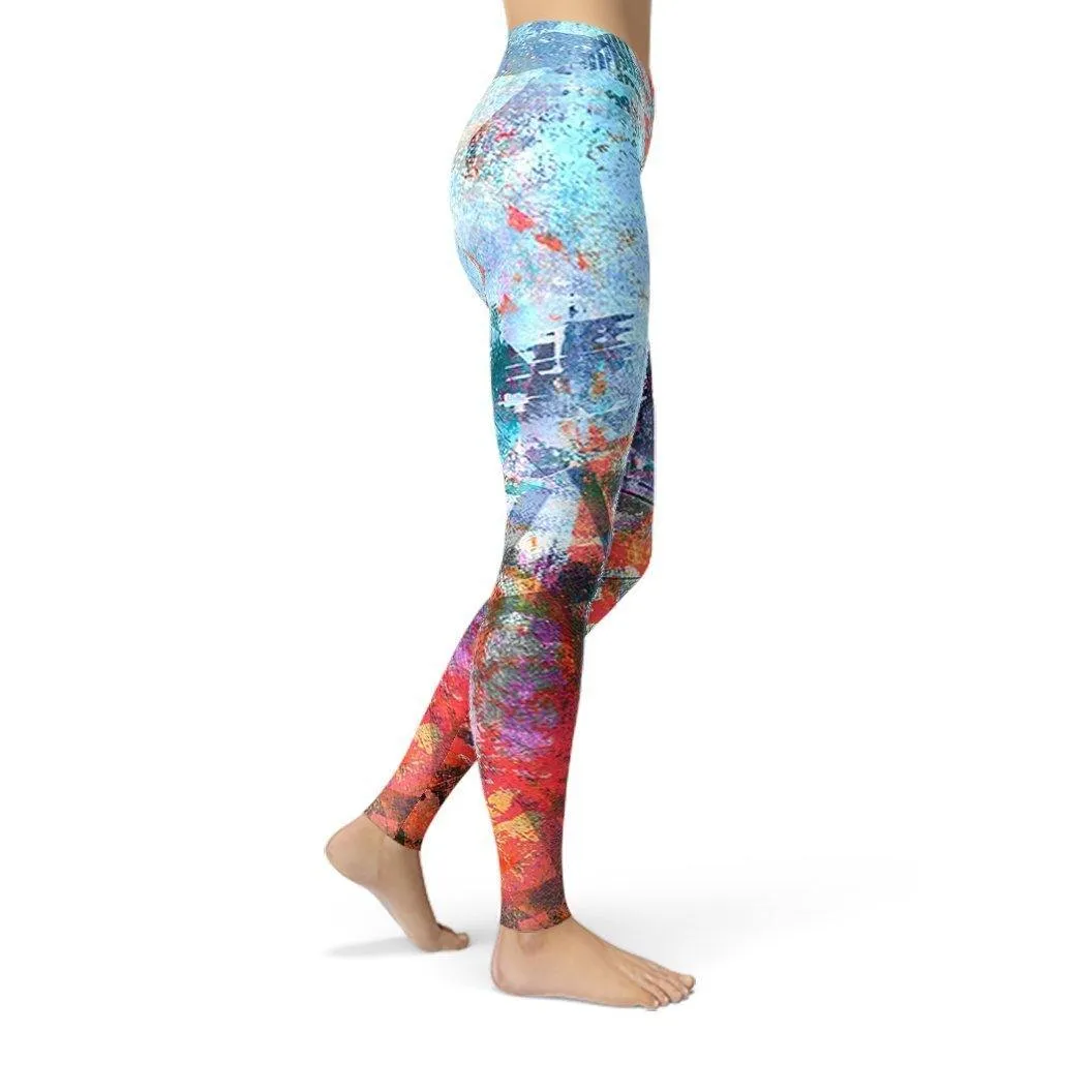 Jean Colorful Painted Wall Leggings