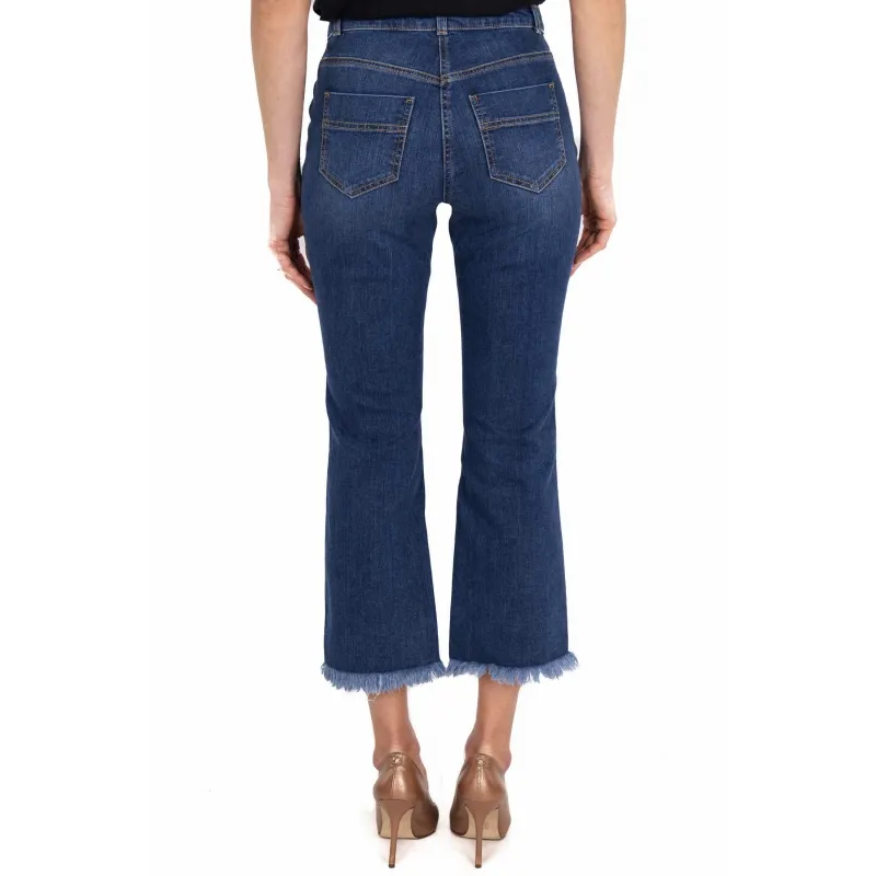 JEANS CROPPED A ZAMPETTA, BLU