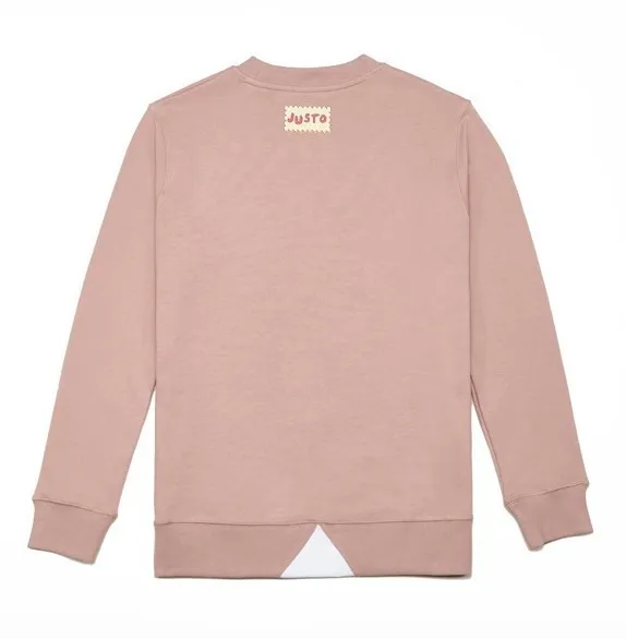 JUSTO  |Unisex Studded Street Style U-Neck Long Sleeves Plain Cotton