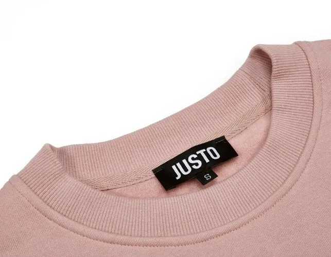 JUSTO  |Unisex Studded Street Style U-Neck Long Sleeves Plain Cotton