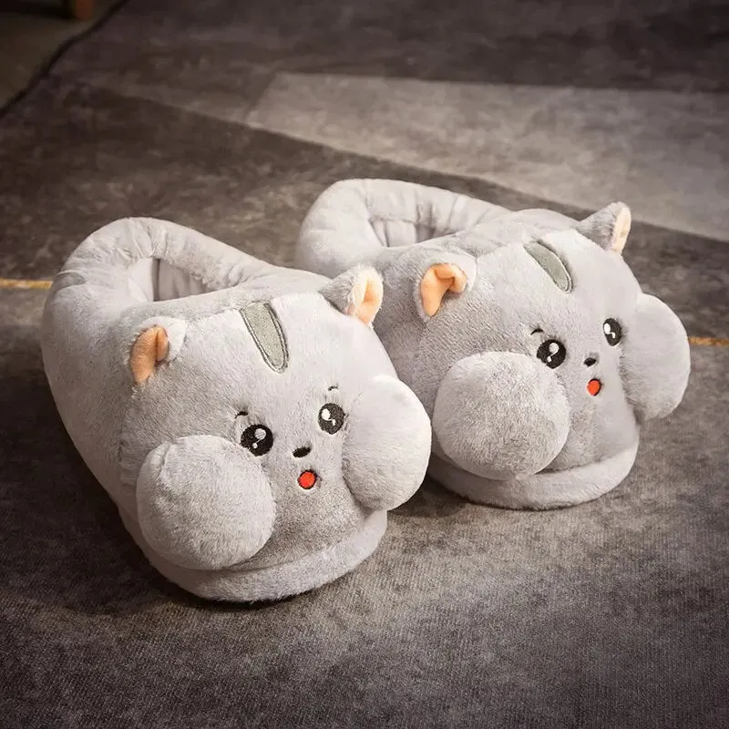 Kawaii Hamster Plush Pig Shark Slippers Stuffed Animal Slippers LIN76