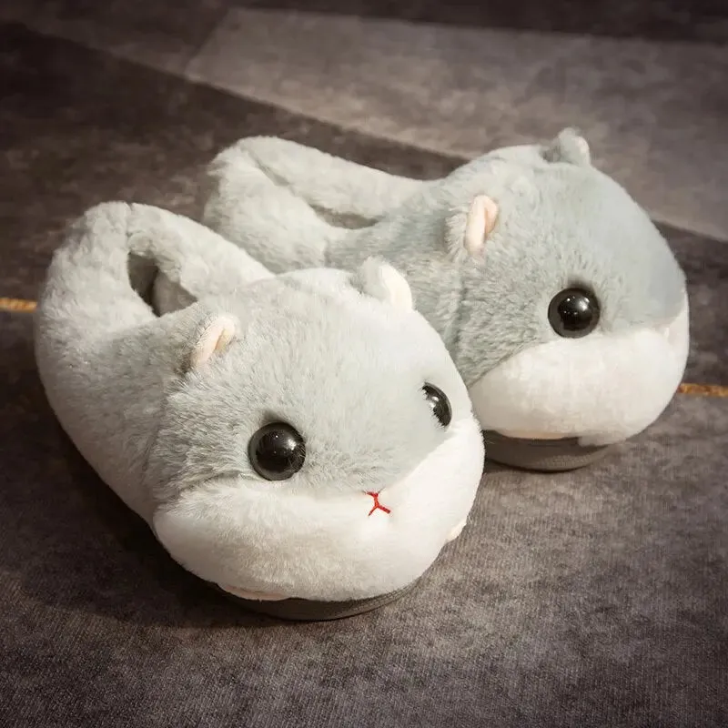 Kawaii Hamster Plush Pig Shark Slippers Stuffed Animal Slippers LIN76