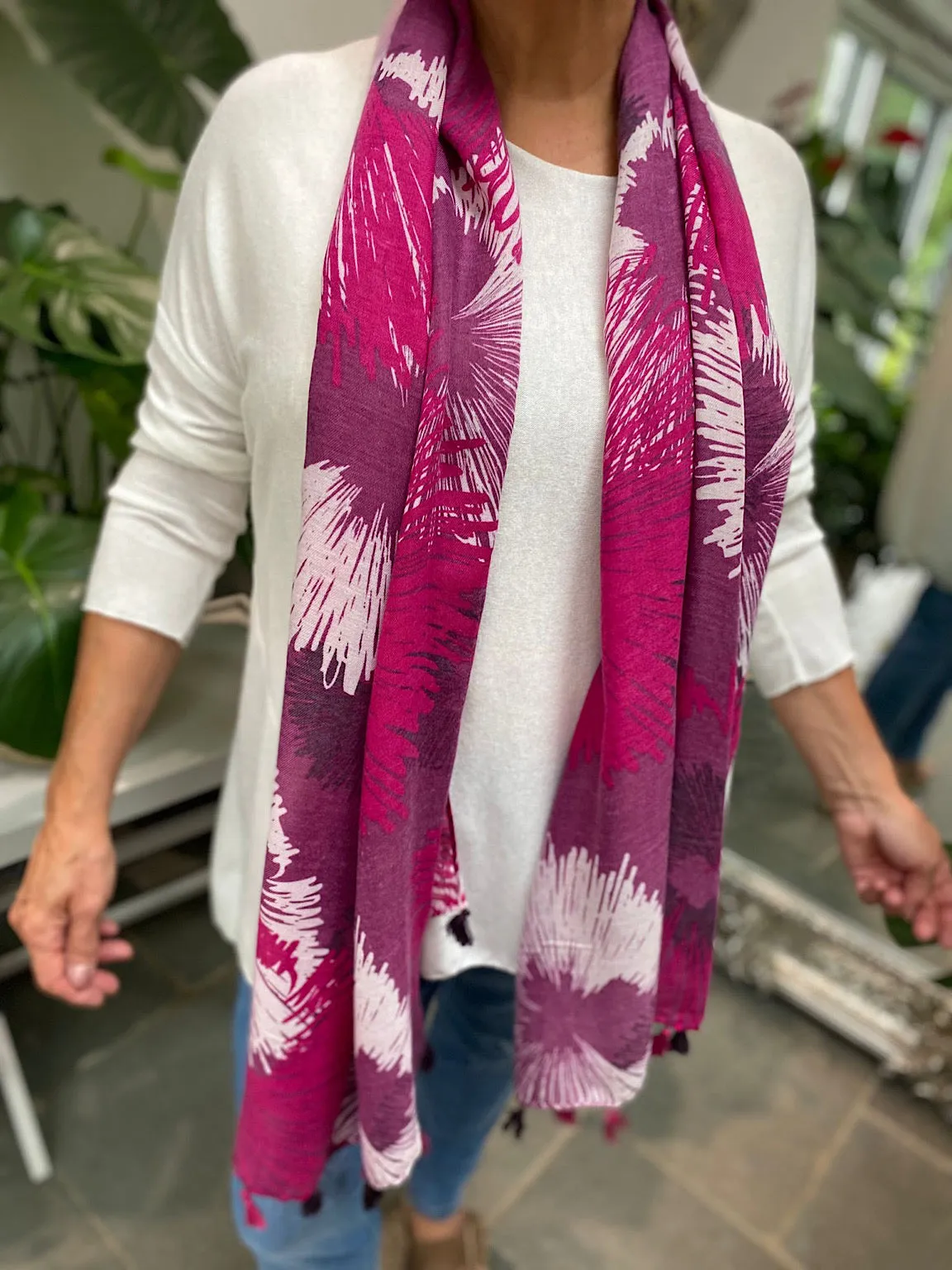 Lipstick Pink Colour Burst Scarf