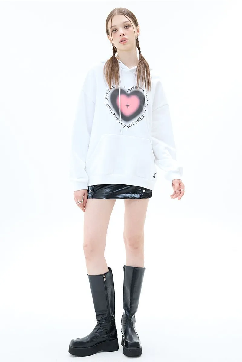 LUV IS TRUE  |Heart Unisex Street Style Long Sleeves Plain Medium