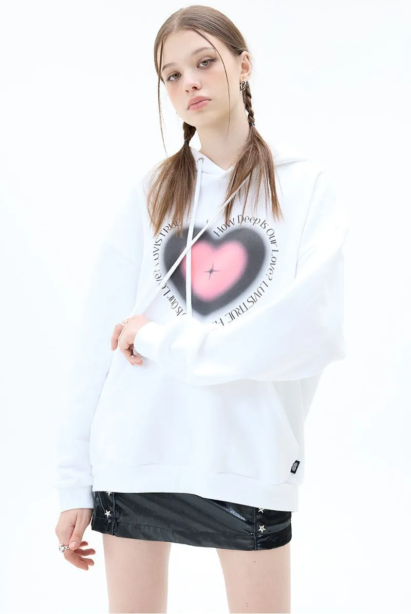 LUV IS TRUE  |Heart Unisex Street Style Long Sleeves Plain Medium