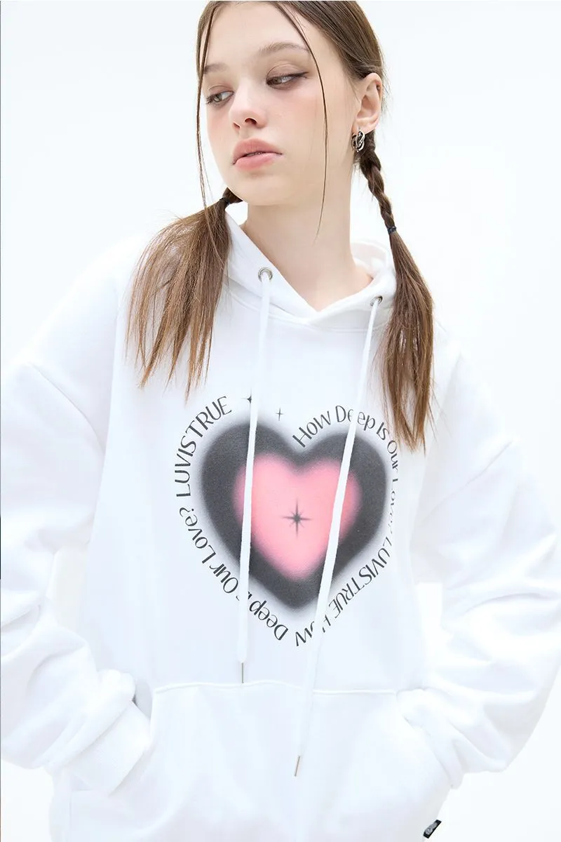 LUV IS TRUE  |Heart Unisex Street Style Long Sleeves Plain Medium