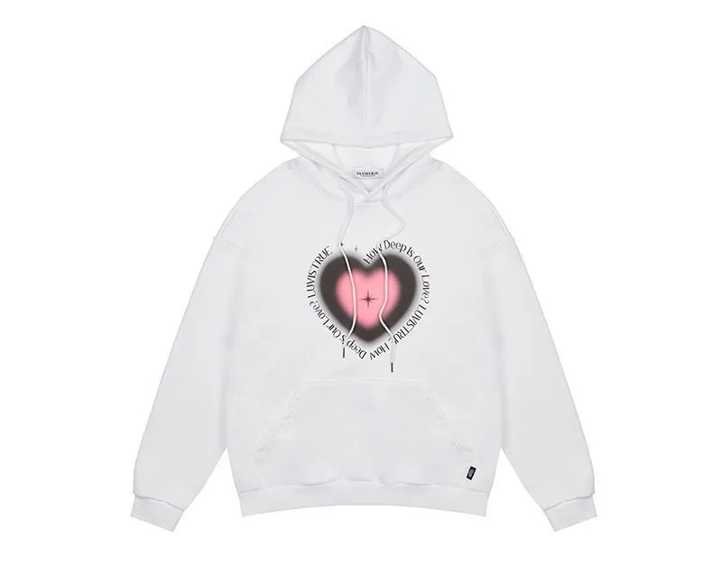 LUV IS TRUE  |Heart Unisex Street Style Long Sleeves Plain Medium